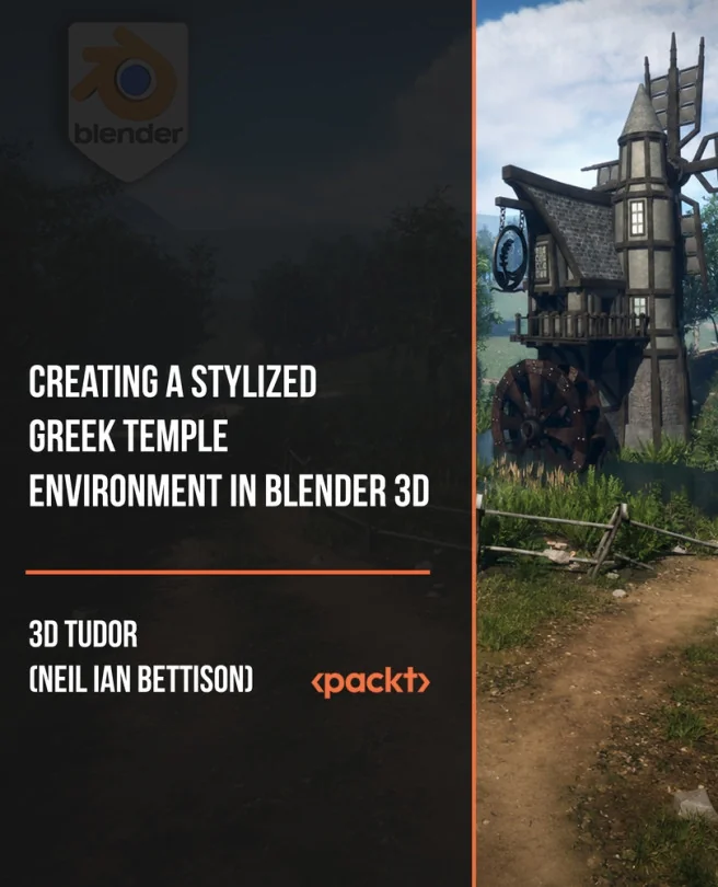 Cover image for Creating a Stylized Greek Temple Environment in Blender 3D